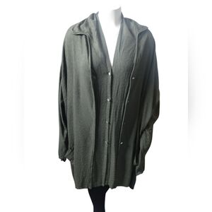 FLAX Jeanne Engelhart Women's Size Large Lagenlook Grungecore‎ Shirt Jacket